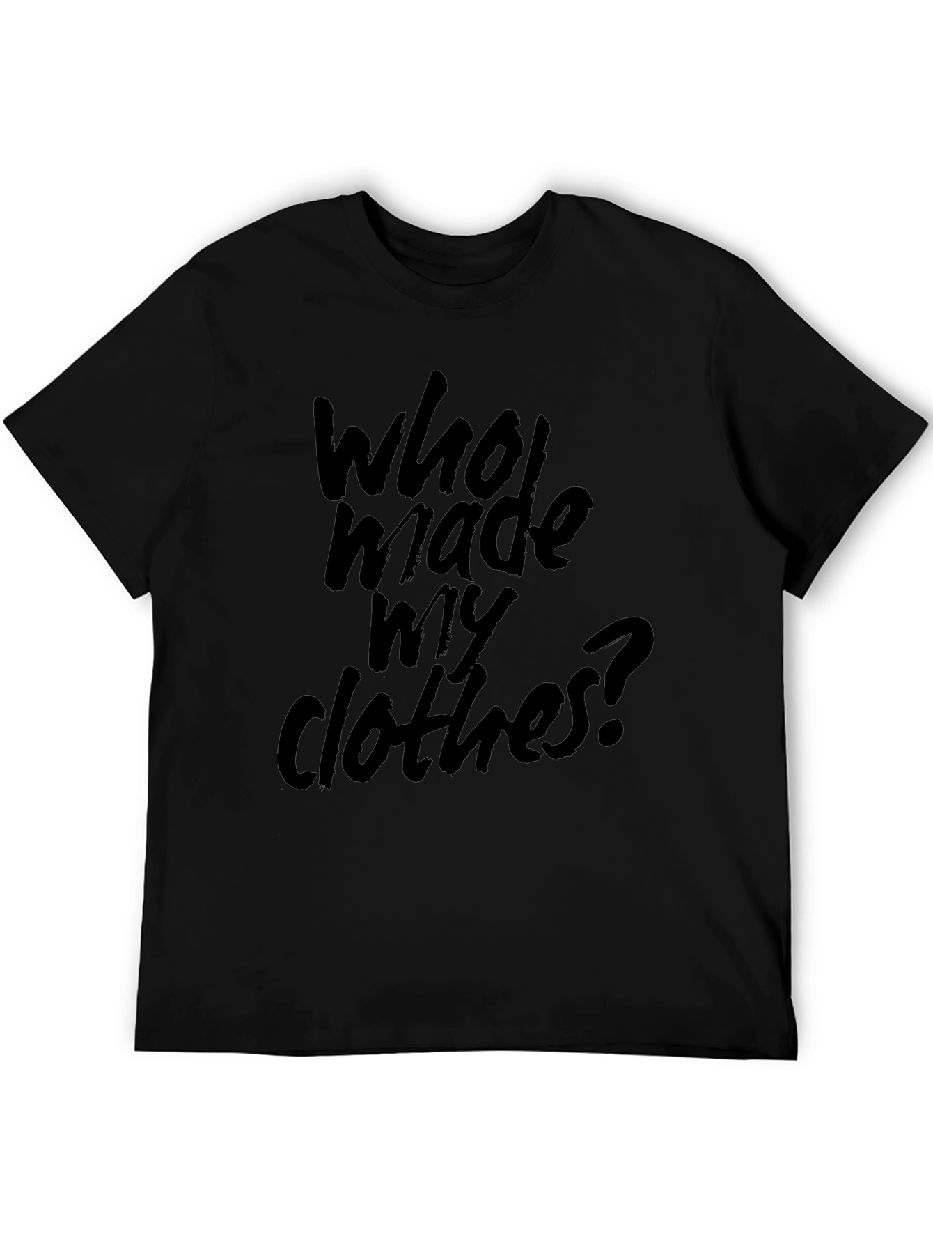 Who Made My Clothes? Black Graphic Tee