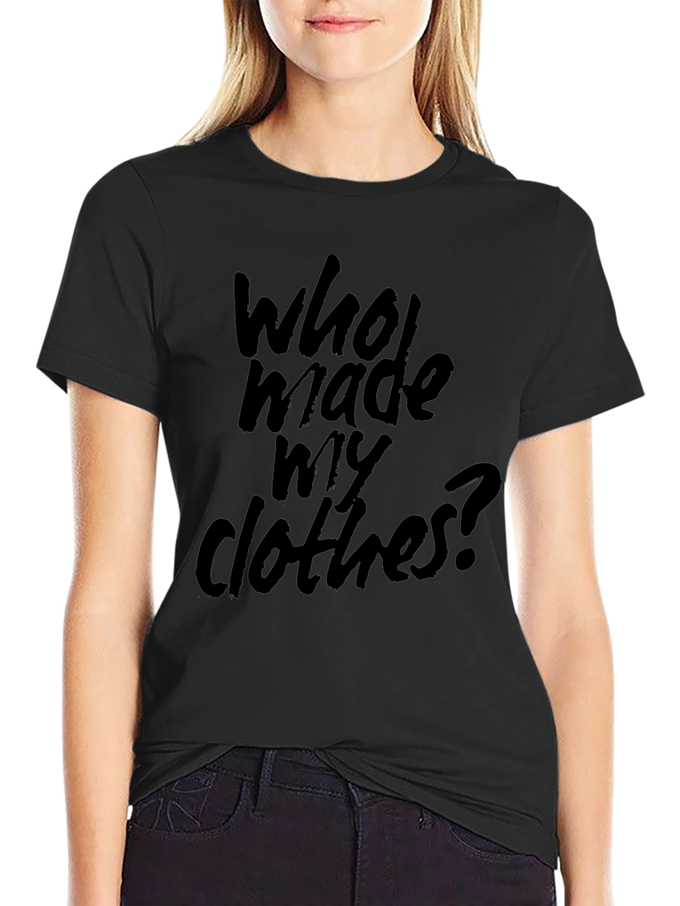 Who Made My Clothes? Black Graphic Tee