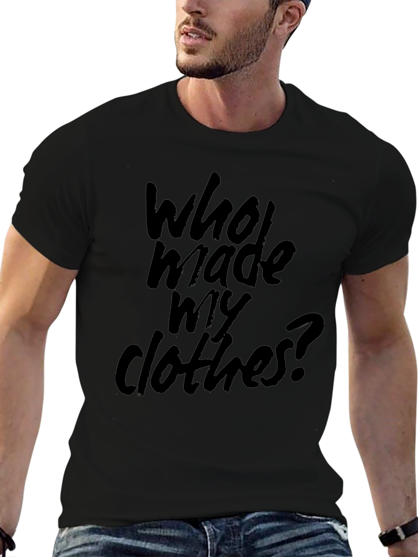 Who Made My Clothes? Black Graphic Tee