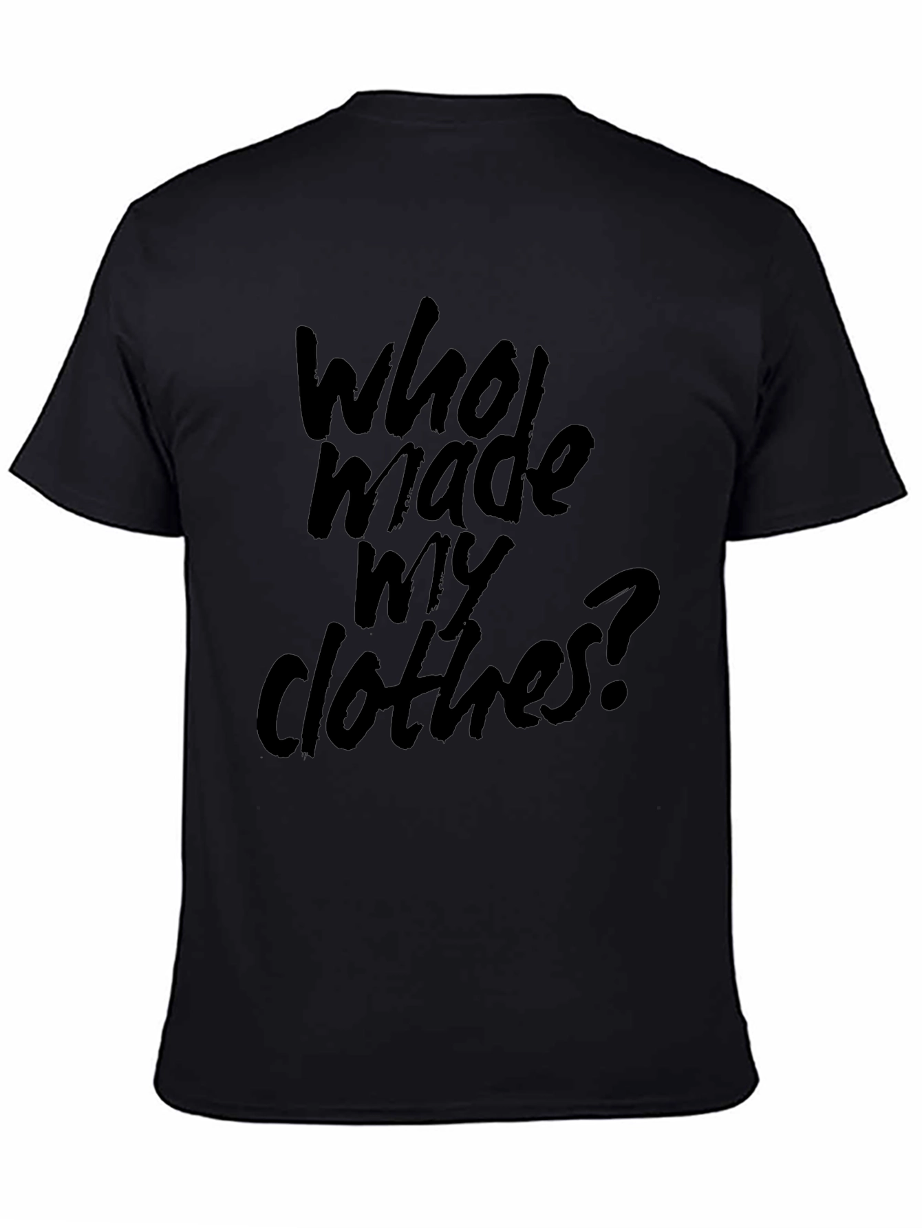 Who Made My Clothes? Black Graphic Tee