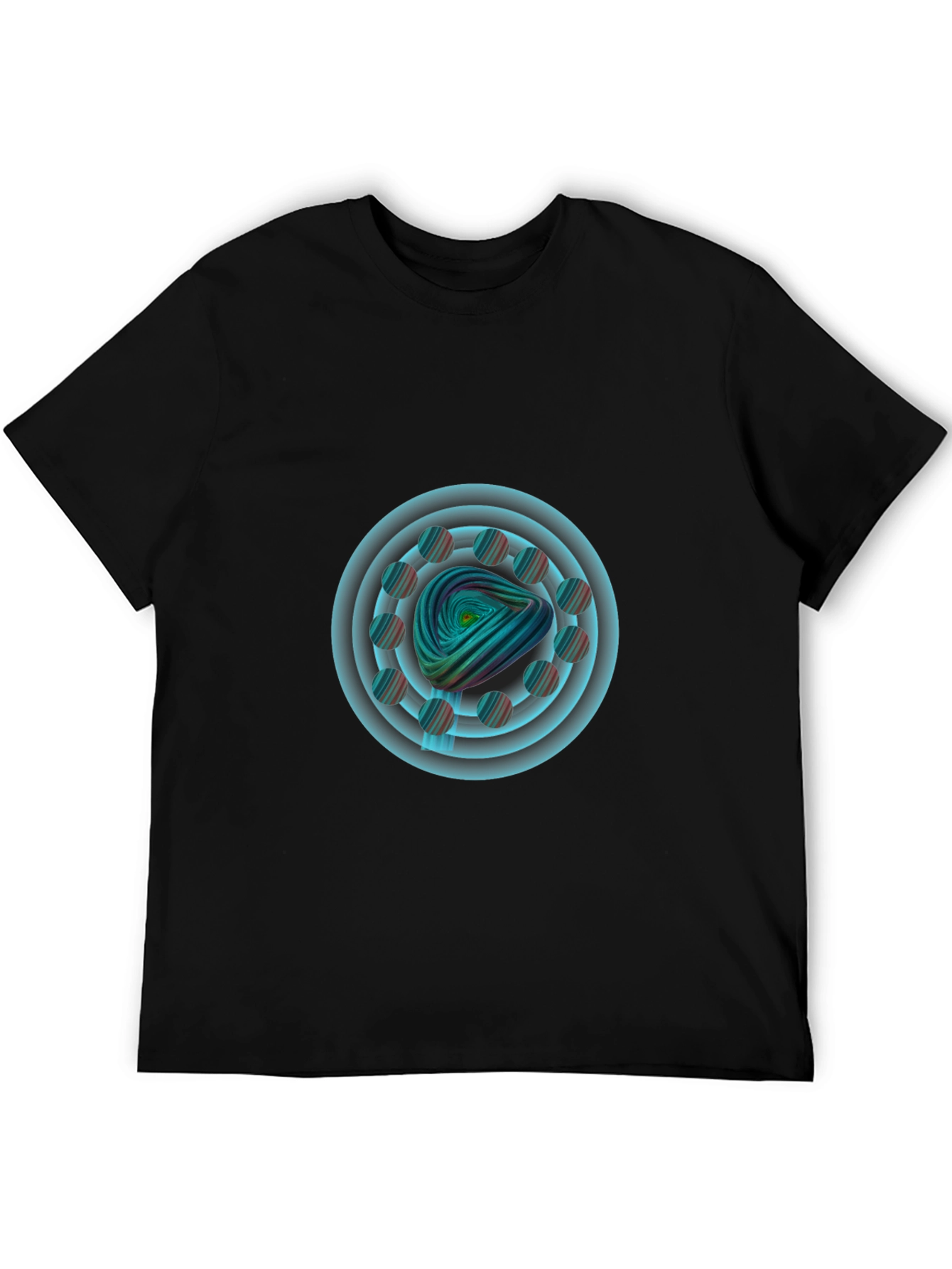 Abstract Spiral Graphic Tee - Modern Art Design
