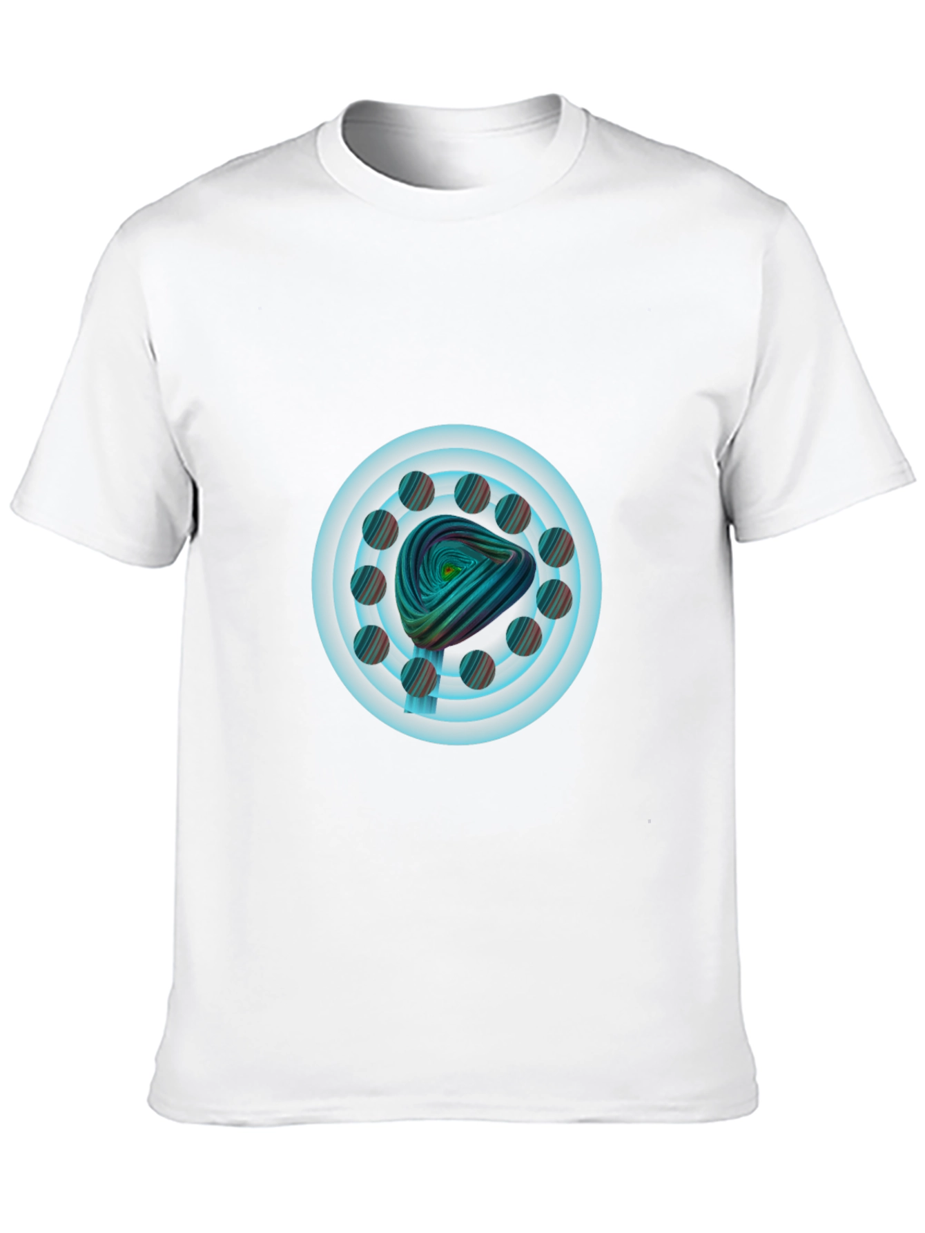 Abstract Spiral Graphic Tee - Modern Art Design