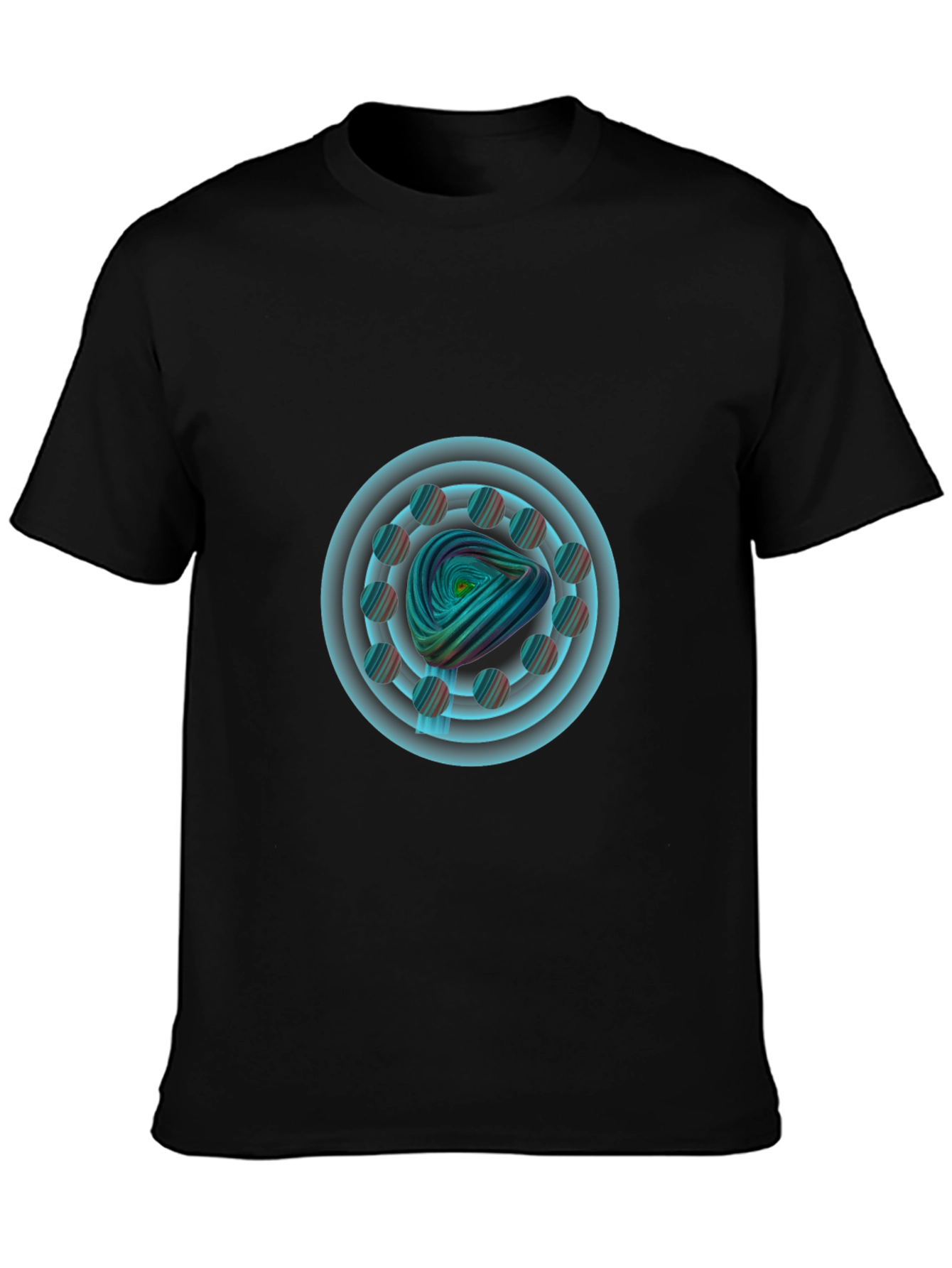 Abstract Spiral Graphic Tee - Modern Art Design