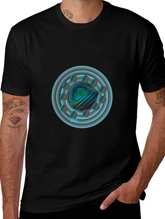 Abstract Spiral Graphic Tee - Modern Art Design