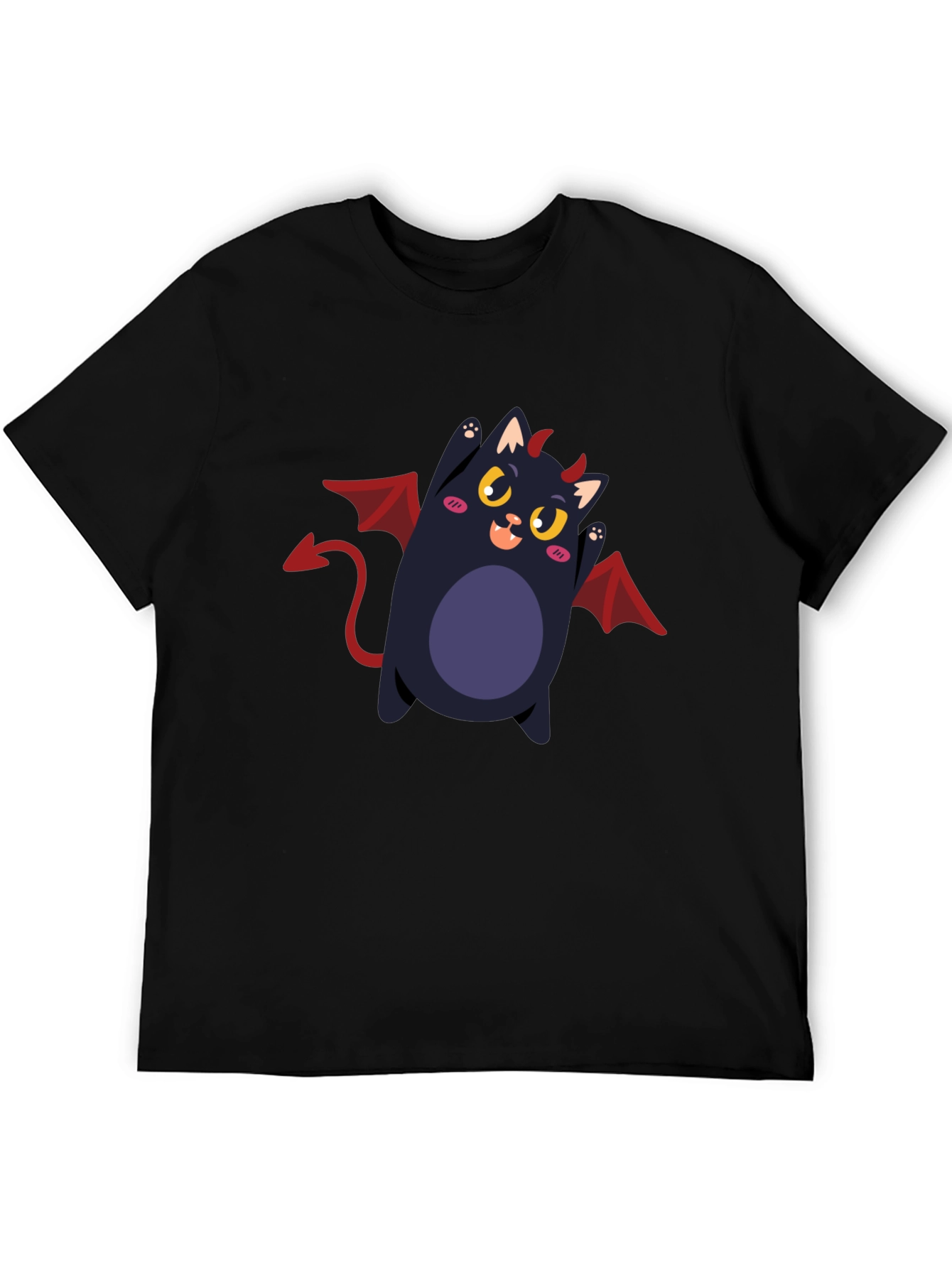 Devil Cat Graphic Tee - Black