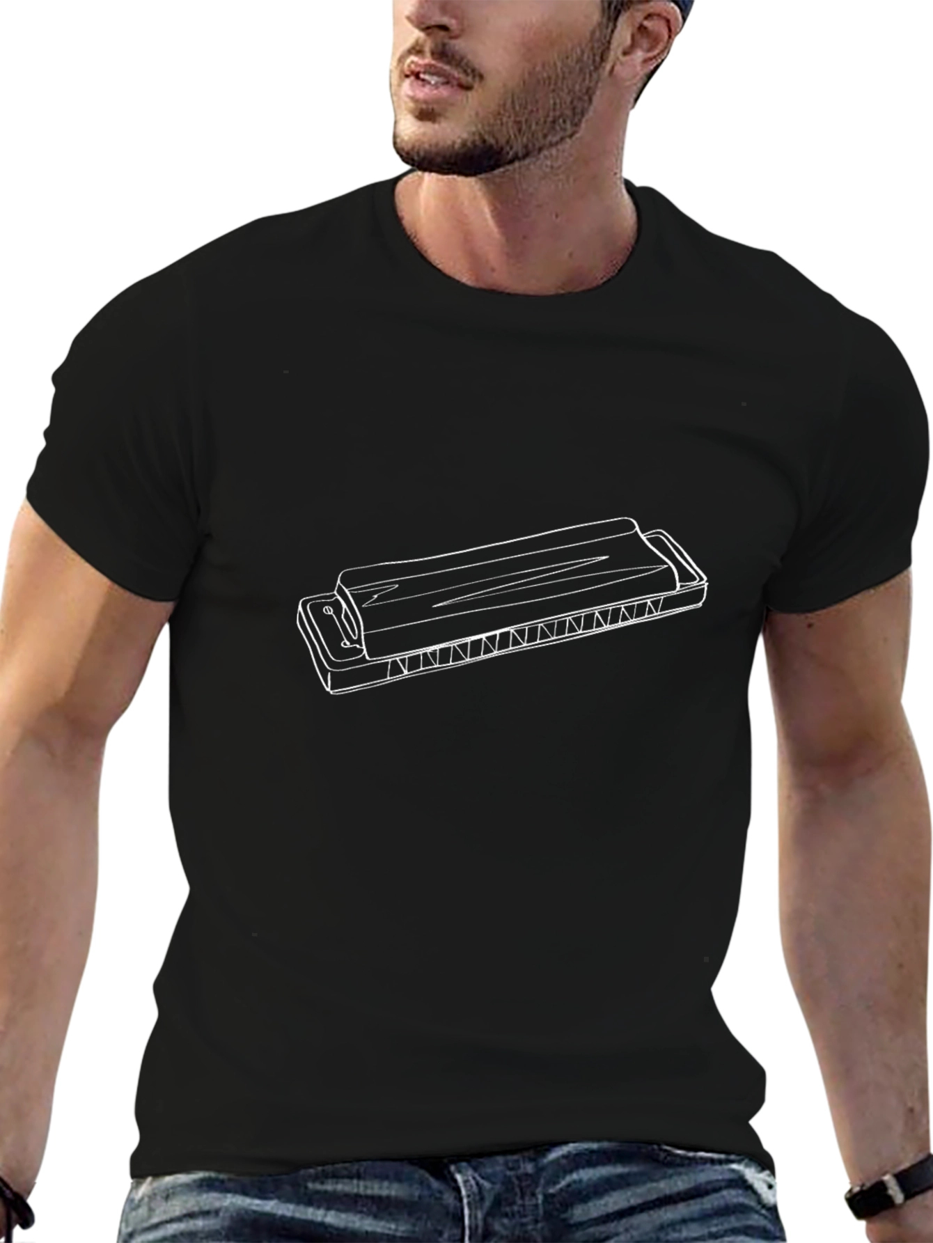Harmonica Graphic Tee - Musical Instrument T-Shirt