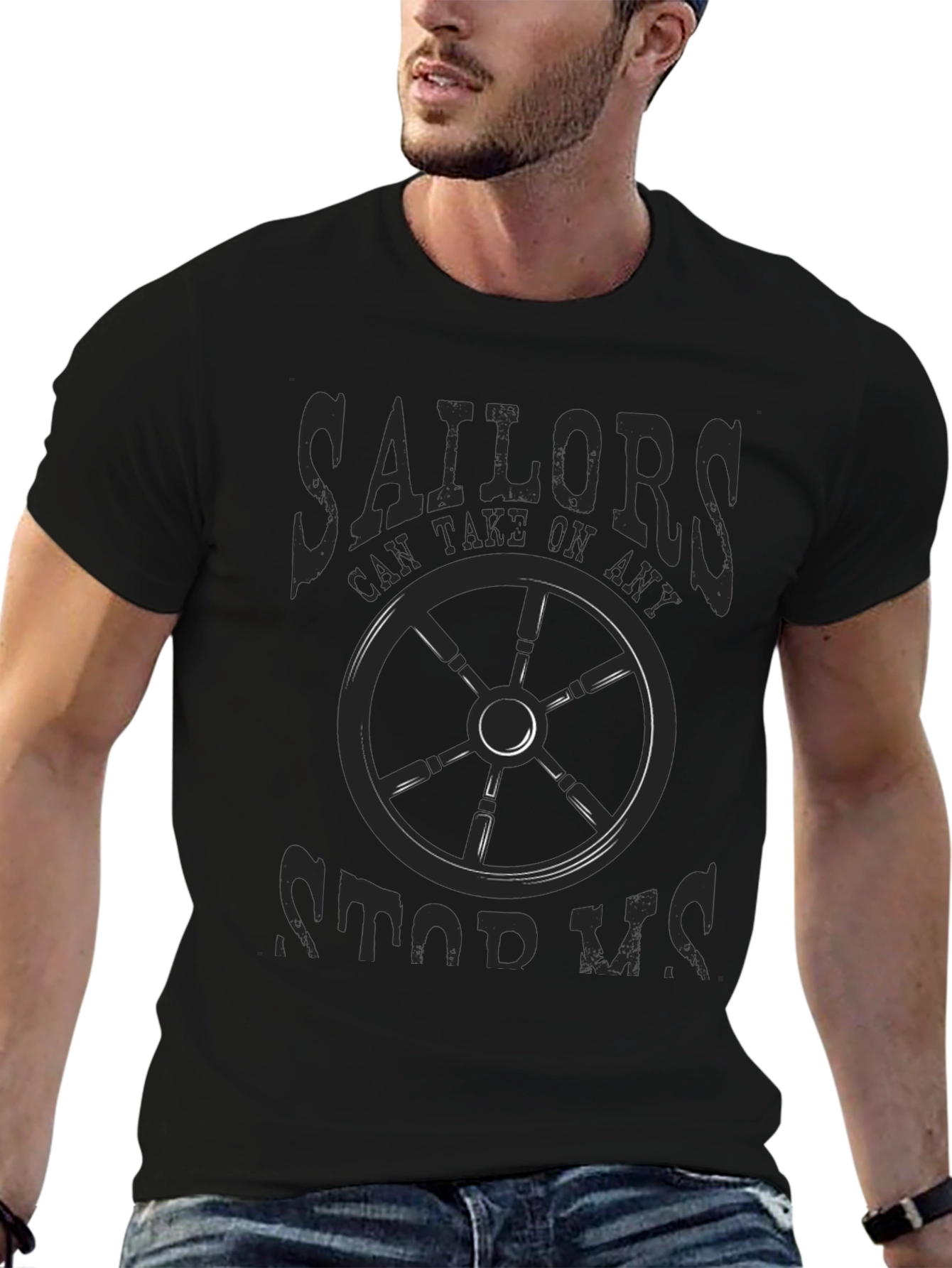 Sailor Themed Graphic Print Mens T-Shirt