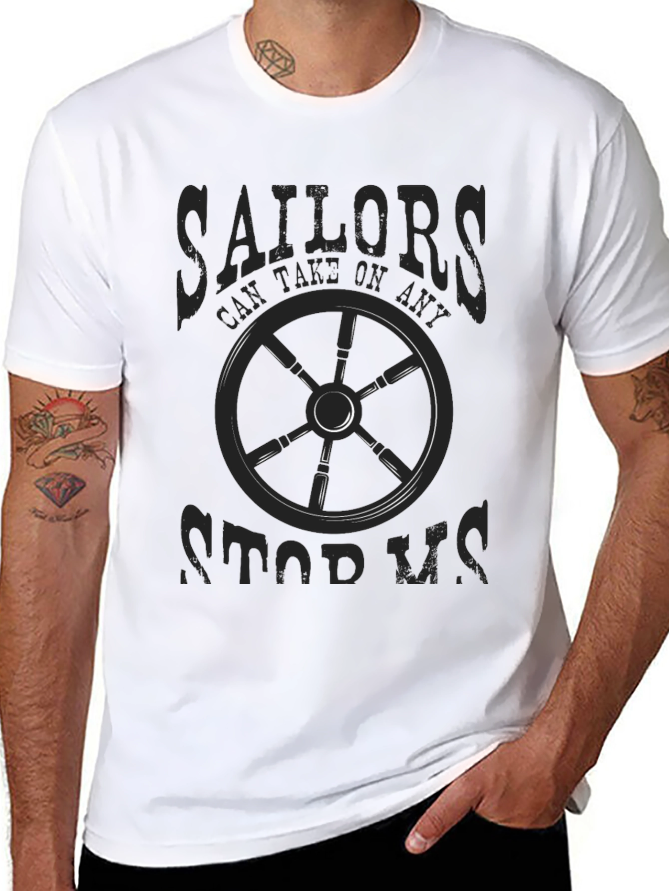 Sailor Themed Graphic Print Mens T-Shirt