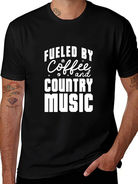 Fueled by Coffee and Country Music Graphic T-Shirt