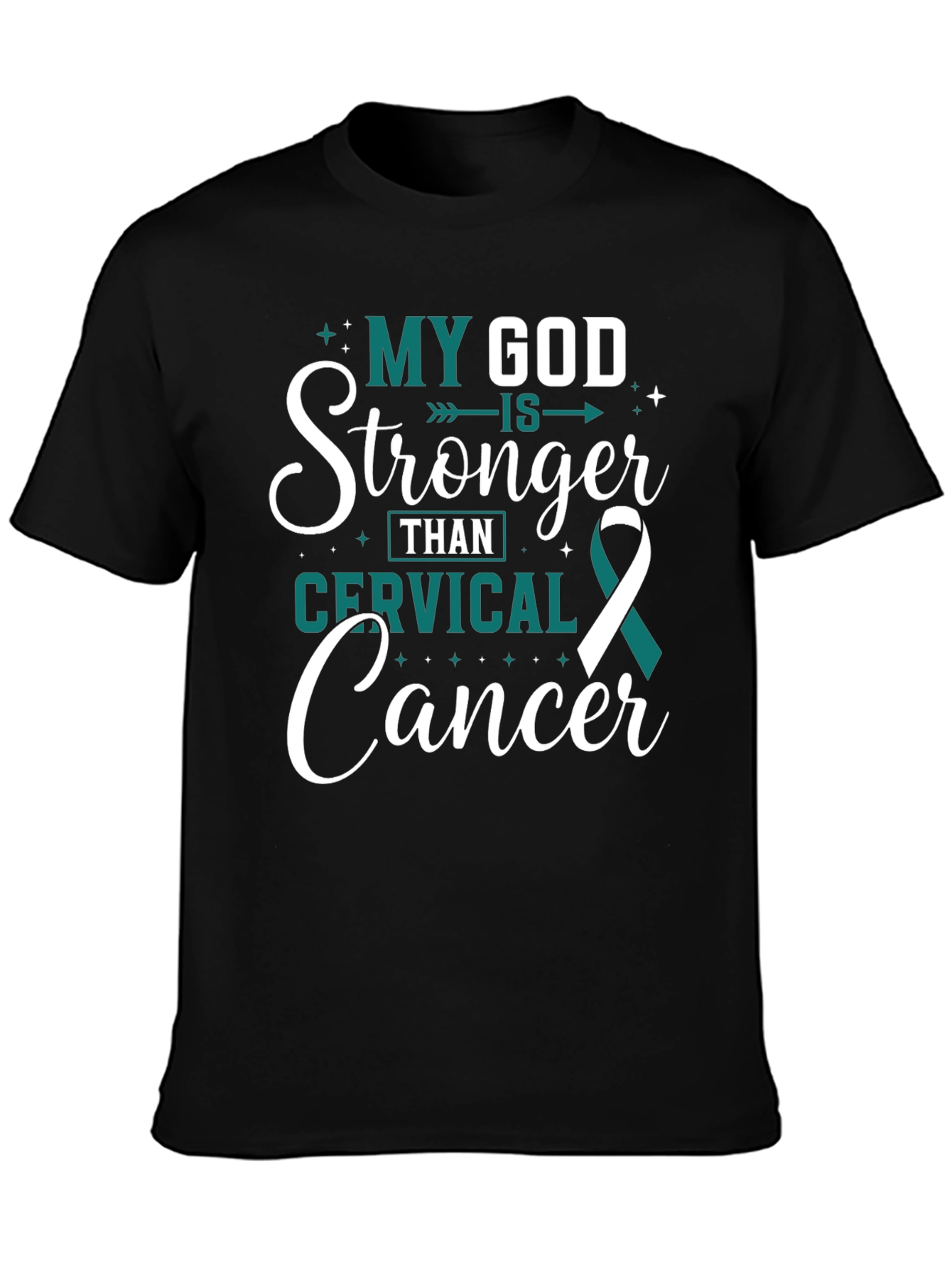 My God Is Stronger Cervical Cancer Awareness T-Shirt