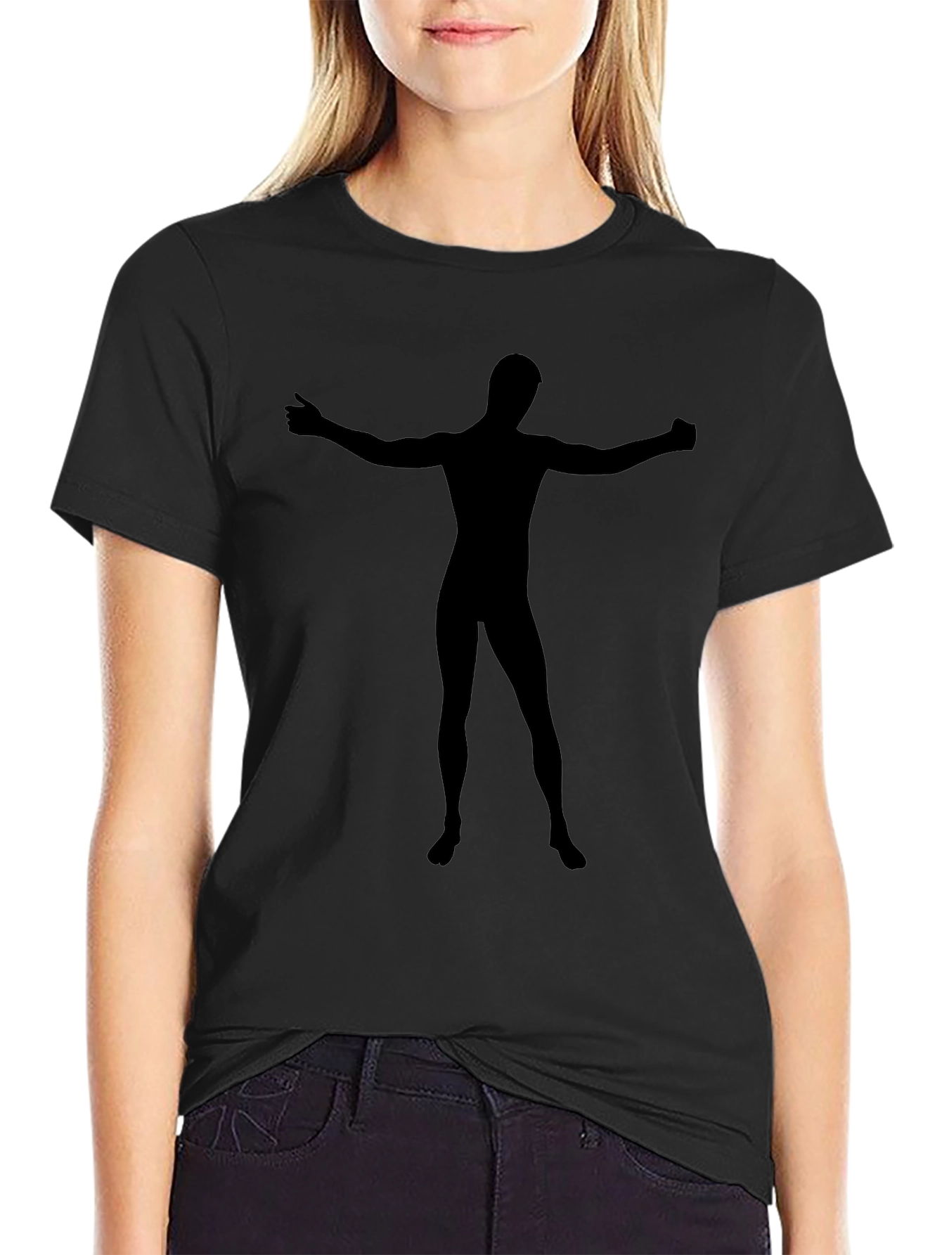 Mens Black Silhouette Graphic T-Shirt