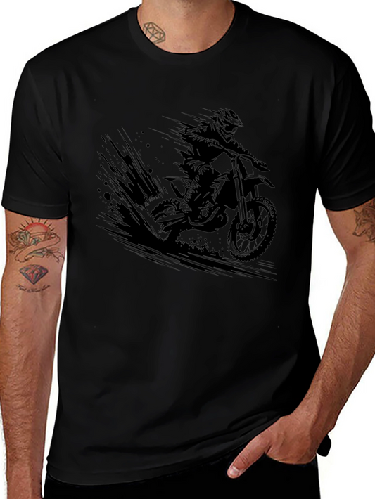 Mens Black Motocross Graphic Tee