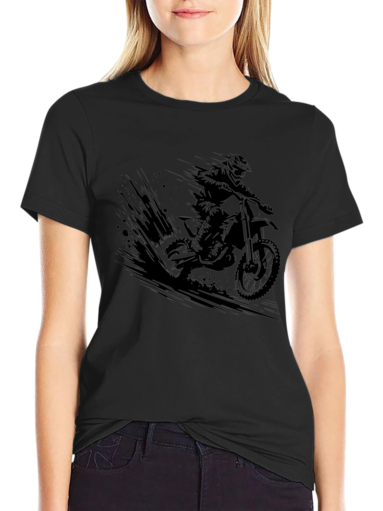 Mens Black Motocross Graphic Tee