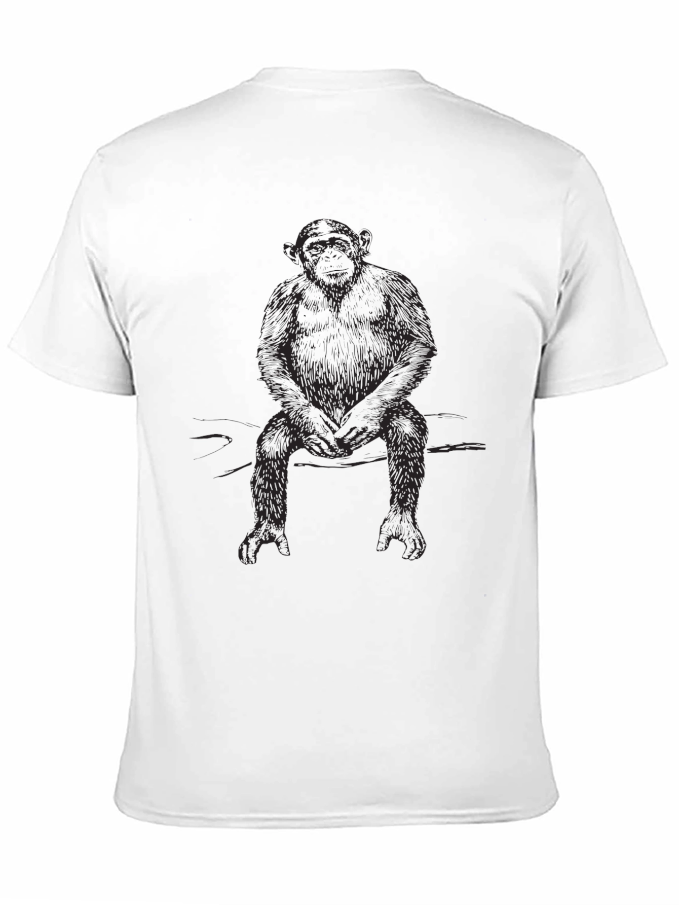 Chimpanzee Graphic Print Black T-Shirt