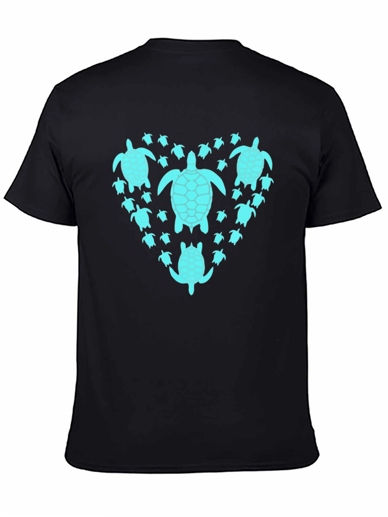 Turtle Heart Graphic T-Shirt - Black Cotton Tee