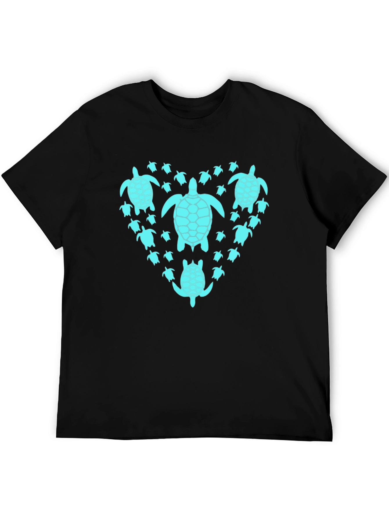 Turtle Heart Graphic T-Shirt - Black Cotton Tee