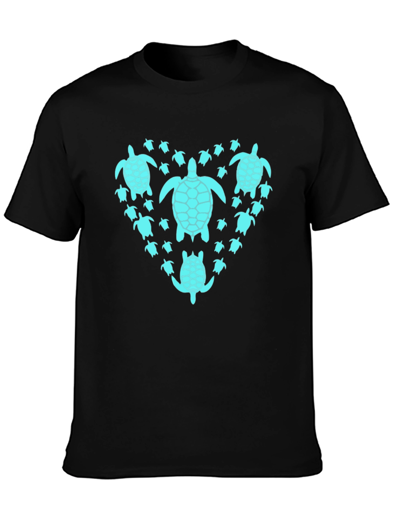 Turtle Heart Graphic T-Shirt - Black Cotton Tee