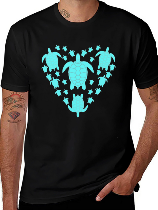 Turtle Heart Graphic T-Shirt - Black Cotton Tee