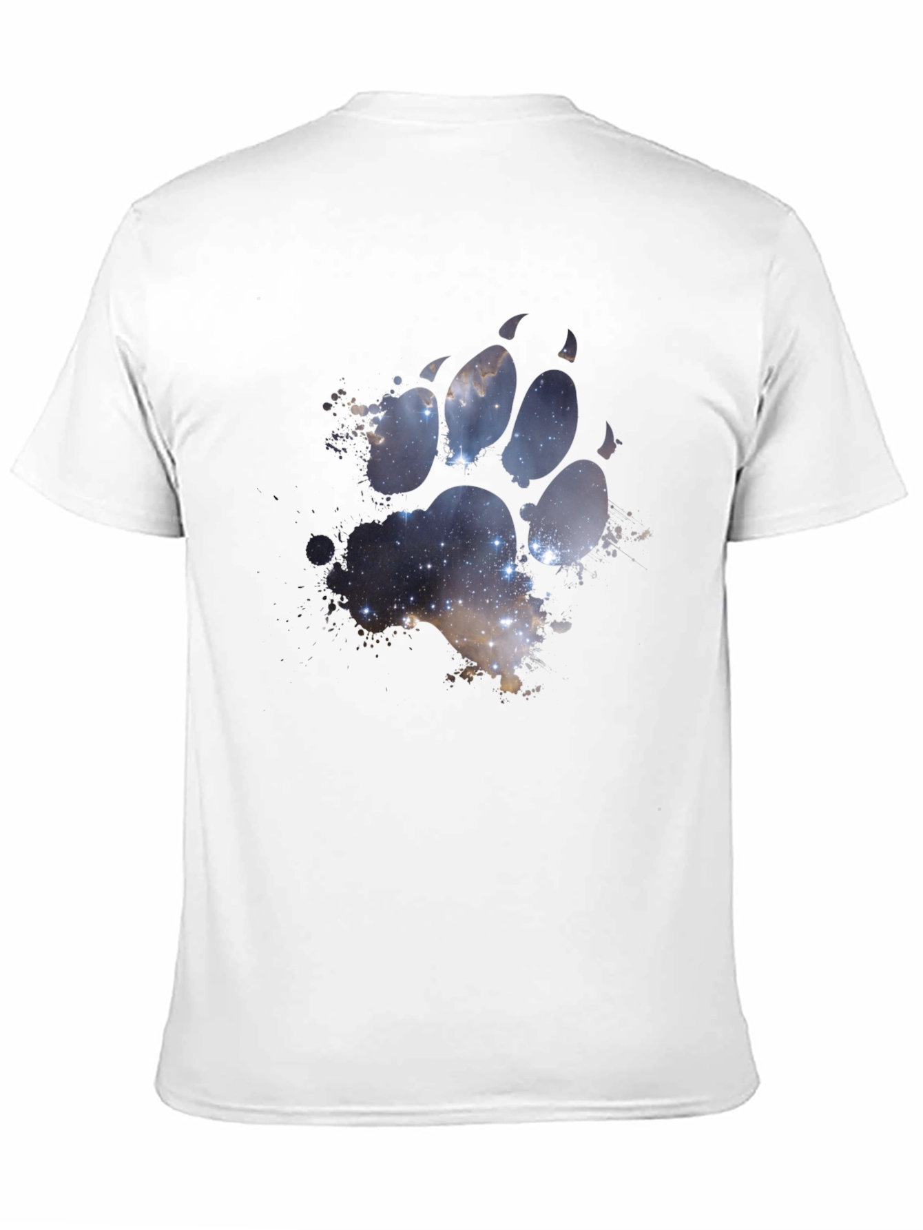 Galaxy Paw Print Black T-Shirt