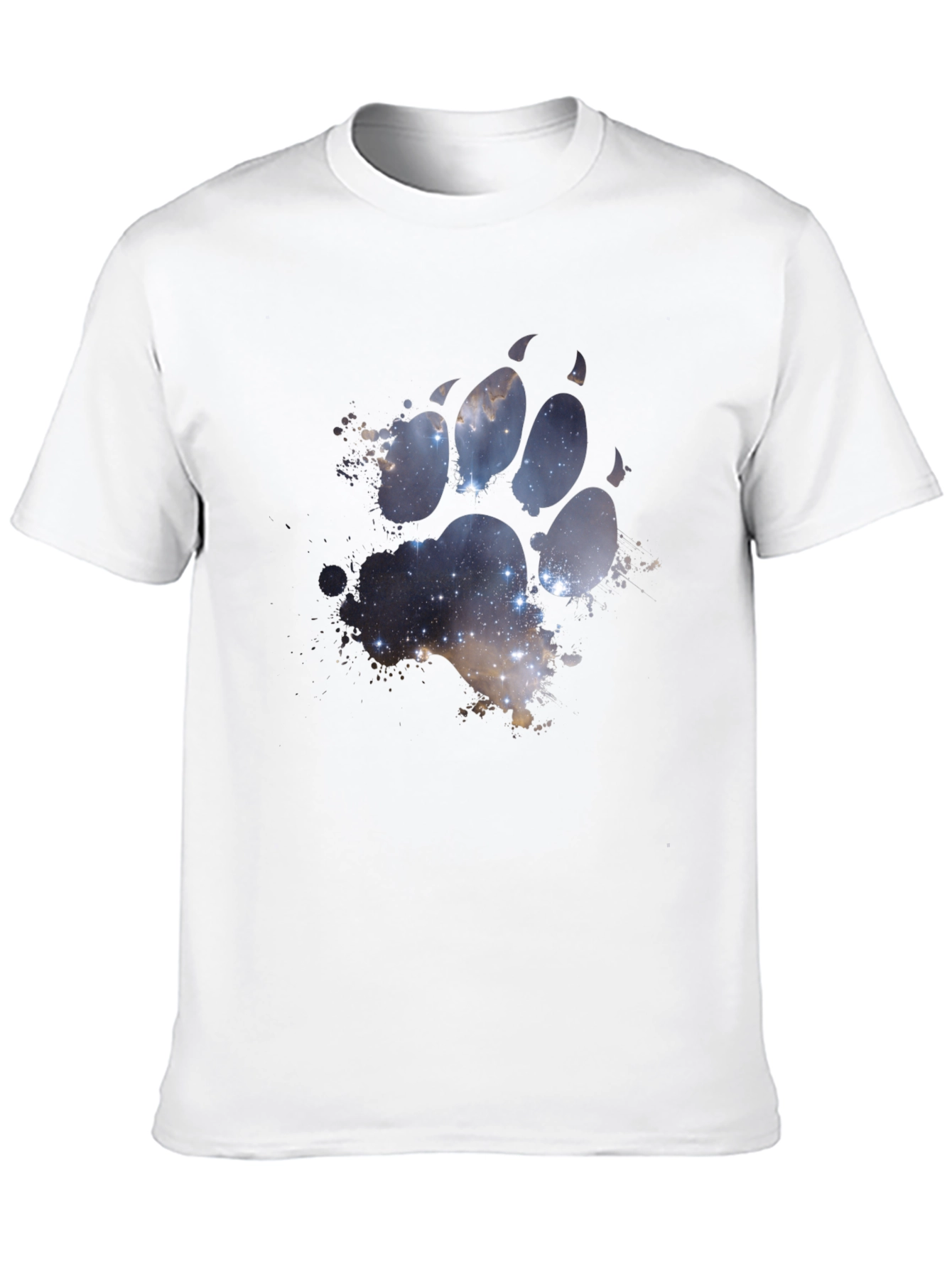 Galaxy Paw Print Black T-Shirt