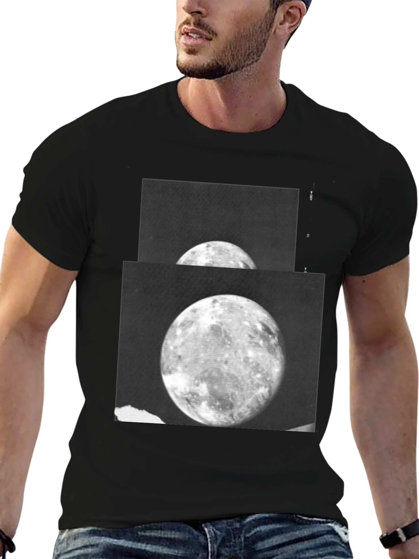 Lunar Print Black T-Shirt