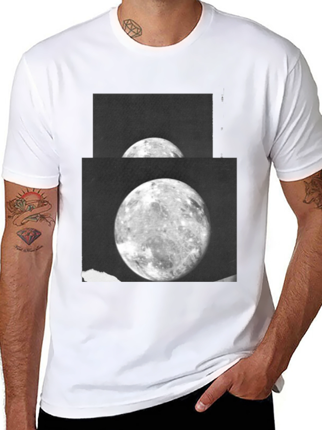 Lunar Print Black T-Shirt