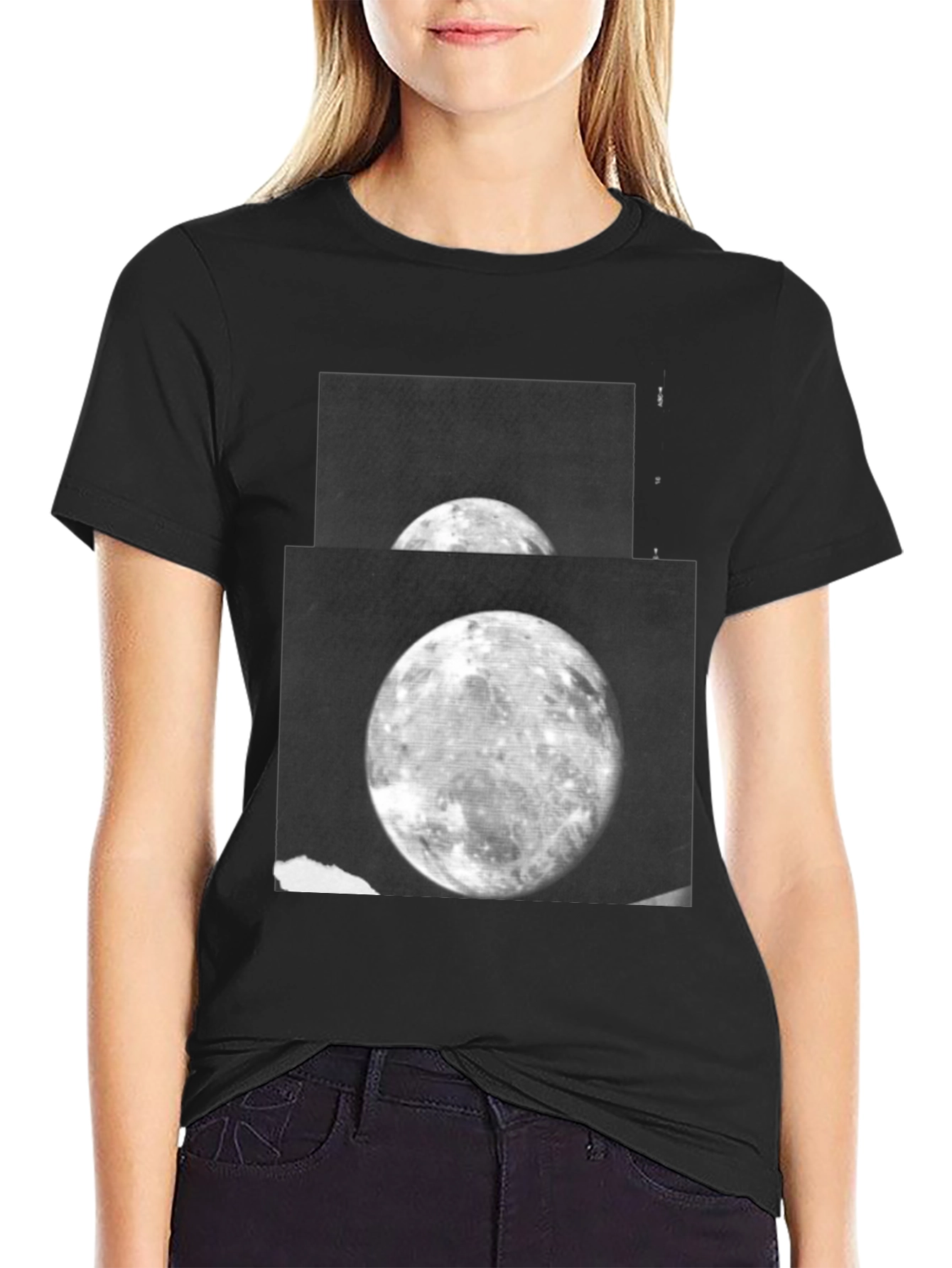 Lunar Print Black T-Shirt