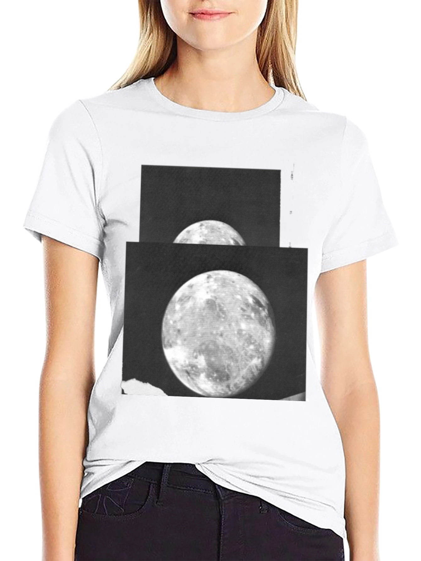 Lunar Print Black T-Shirt