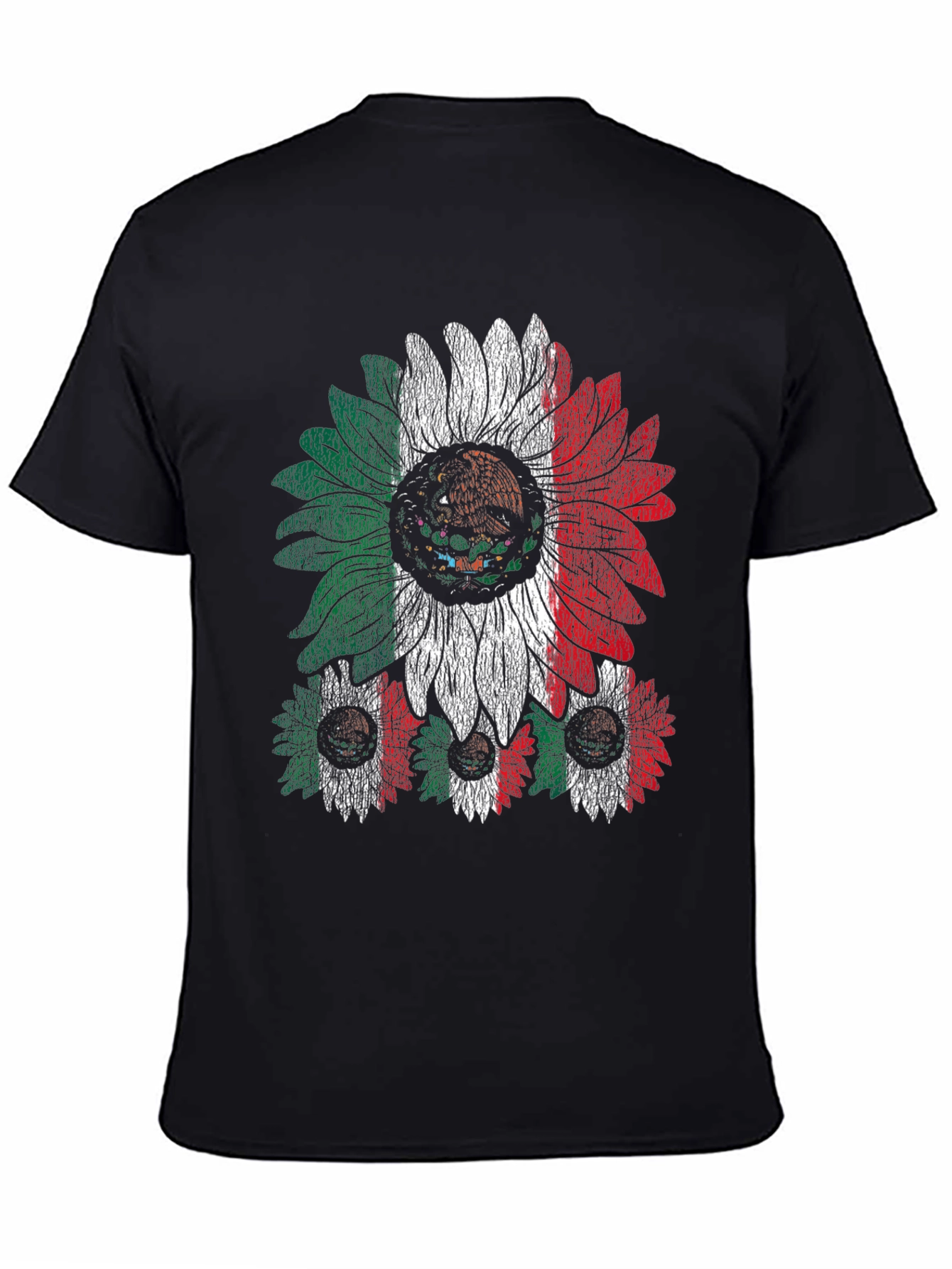 Mexican Flag Sunflower Graphic T-Shirt