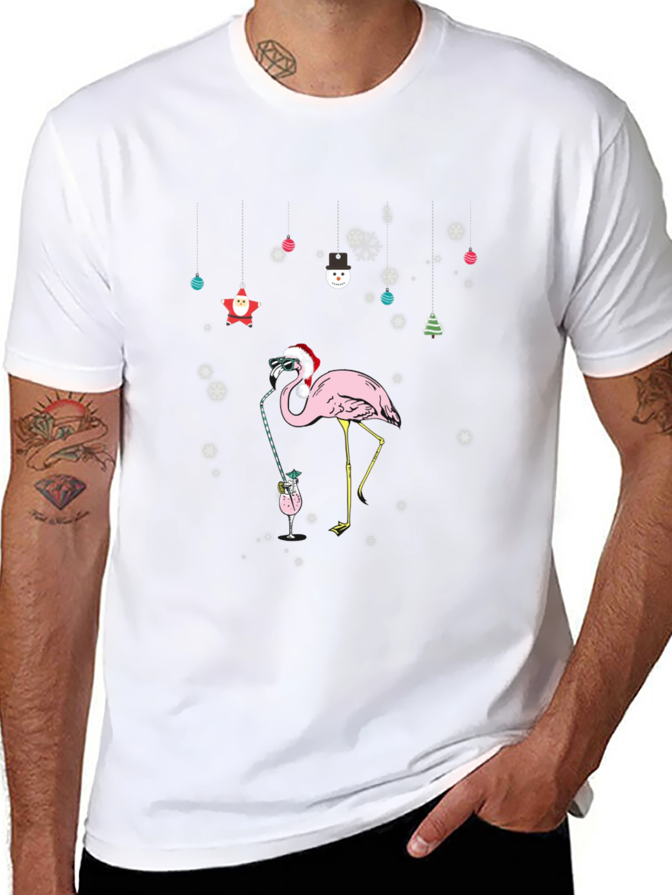 Christmas Flamingo T-Shirt - Festive Holiday Style