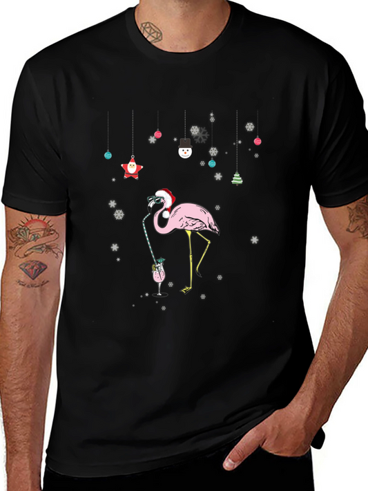 Christmas Flamingo T-Shirt - Festive Holiday Style