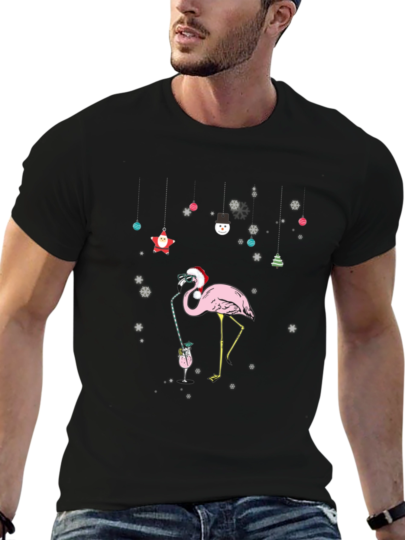 Christmas Flamingo T-Shirt - Festive Holiday Style