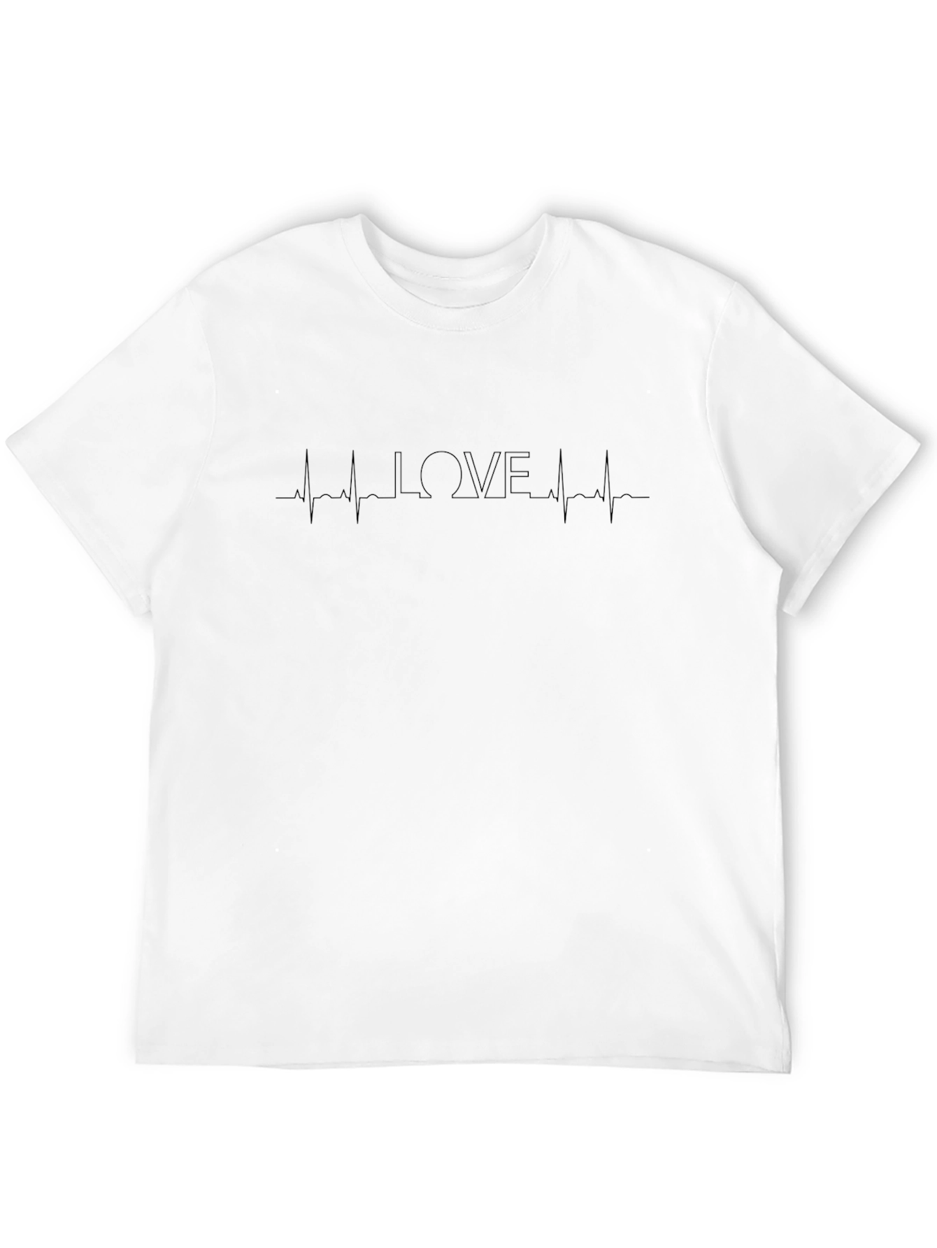 Love Heartbeat Graphic T-Shirt - Black