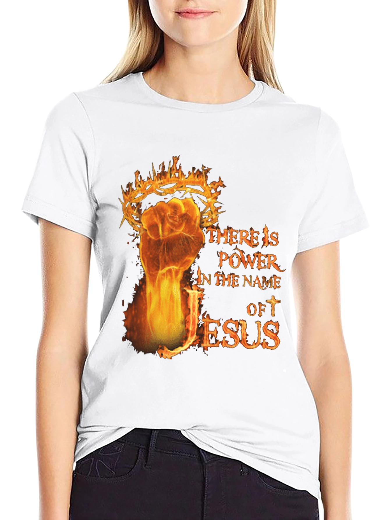 Fiery Jesus Power T-Shirt - Christian Apparel