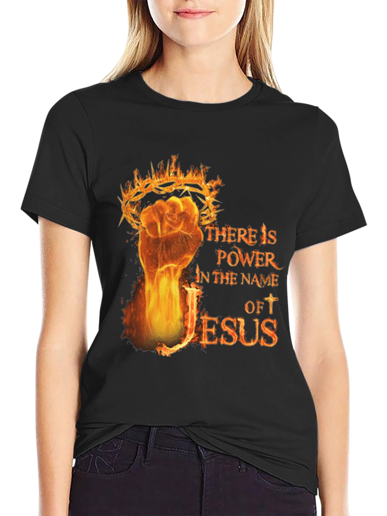 Fiery Jesus Power T-Shirt - Christian Apparel