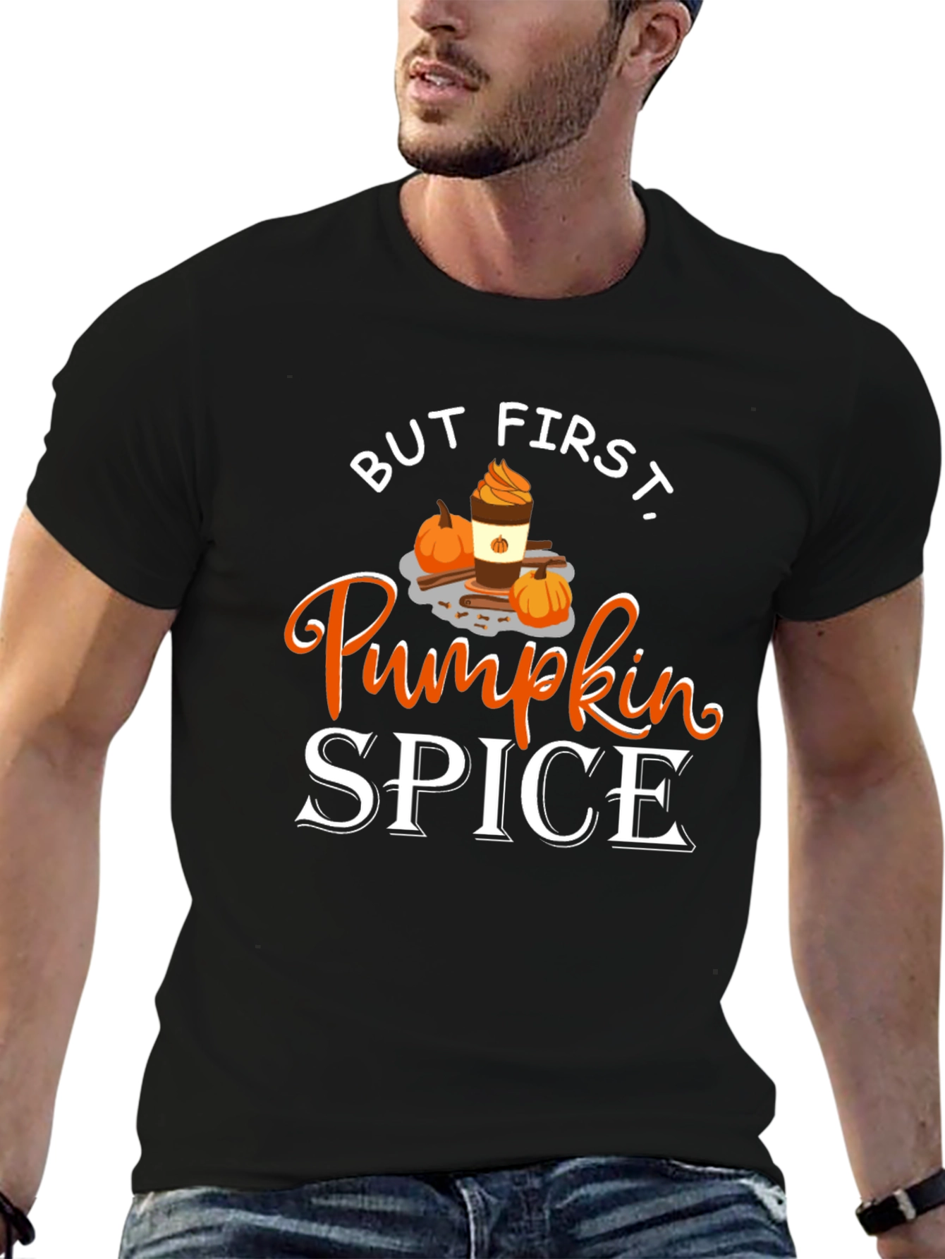 But First Pumpkin Spice Black T-Shirt