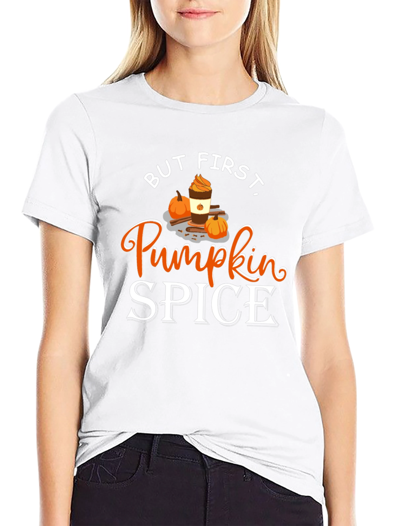 But First Pumpkin Spice Black T-Shirt