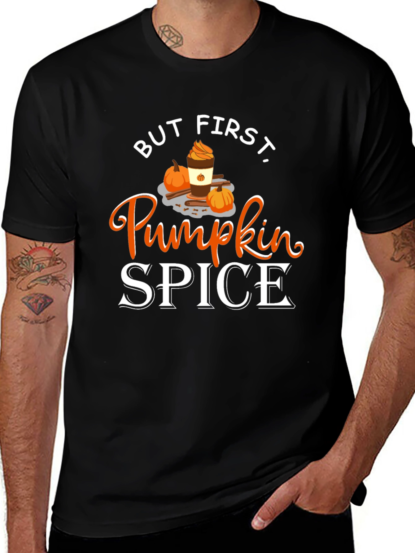But First Pumpkin Spice Black T-Shirt