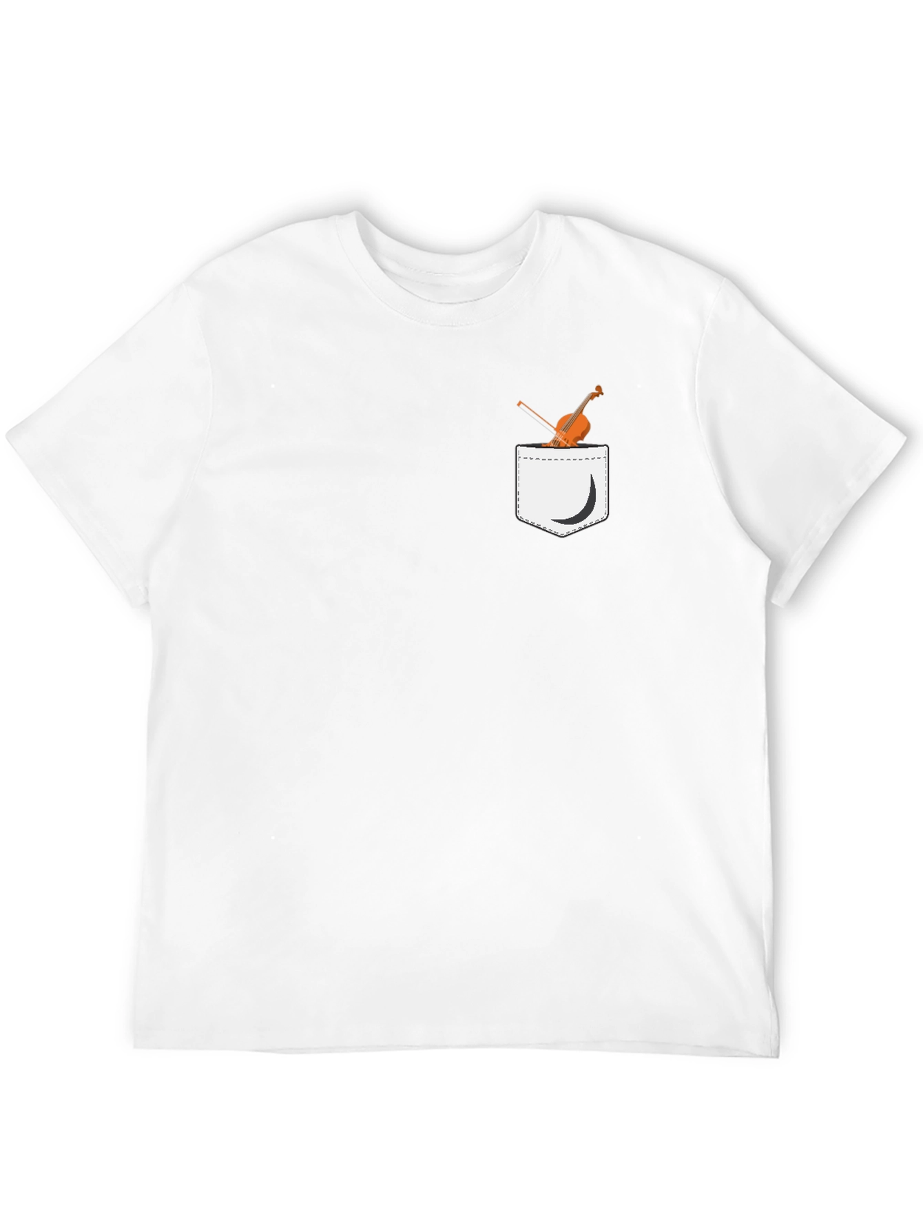 Violin Pocket Print Black T-Shirt - Unique Musical Tee