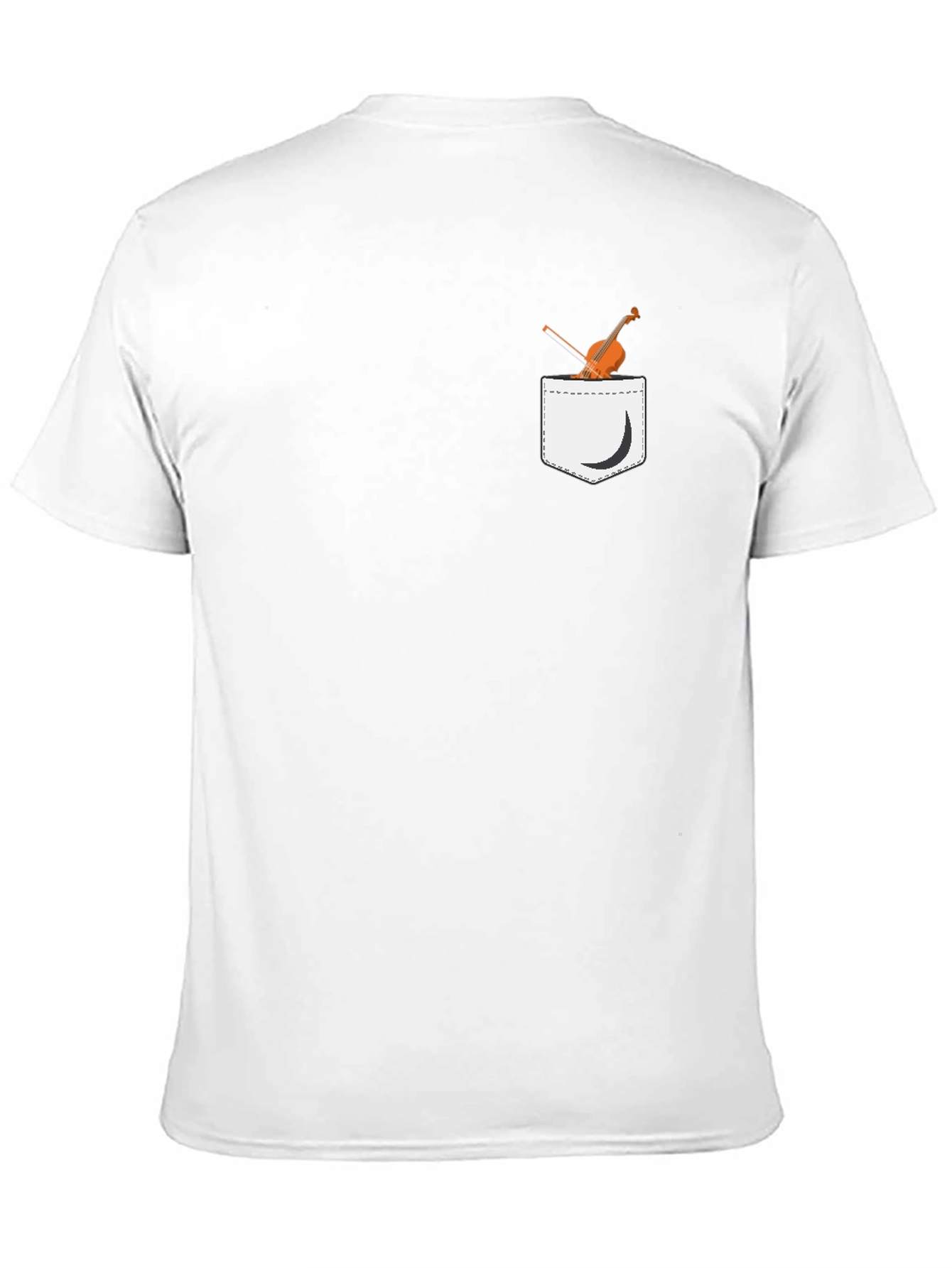 Violin Pocket Print Black T-Shirt - Unique Musical Tee