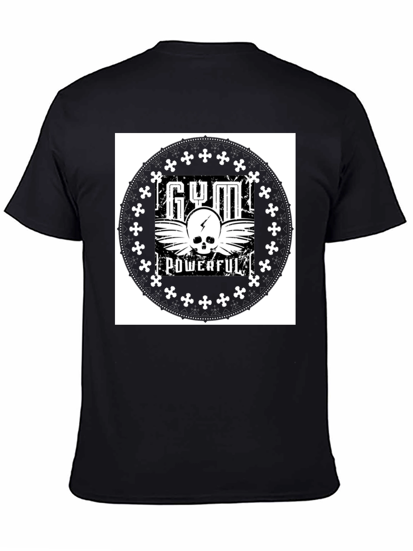 Gym Powerful Black Graphic Tee