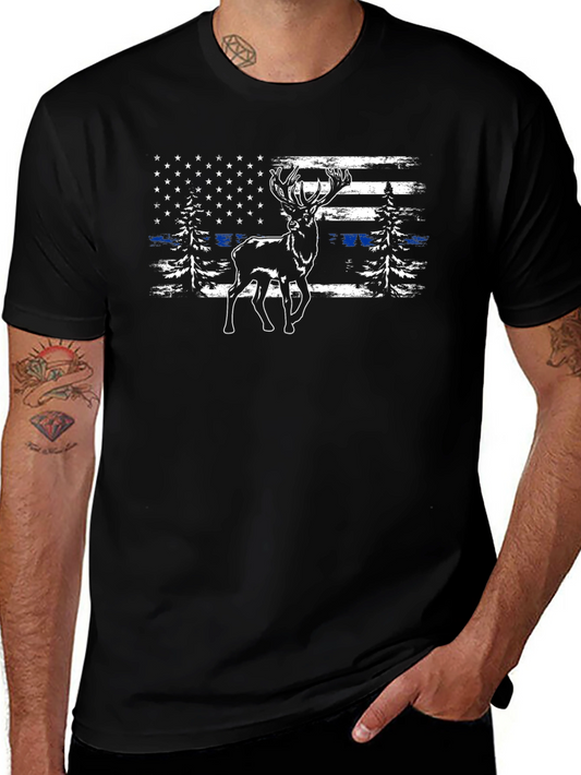 Deer American Flag T-Shirt
