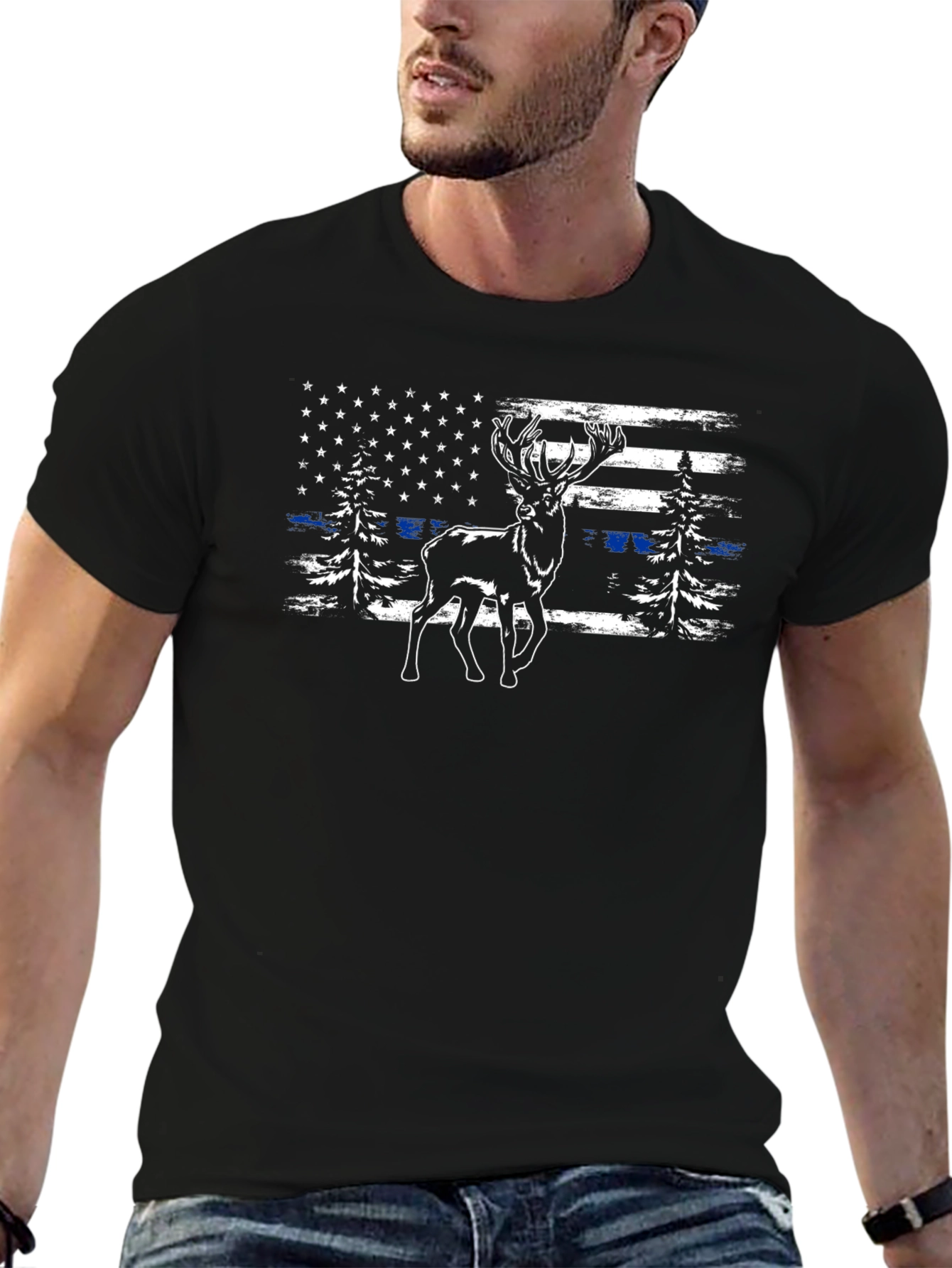Deer American Flag T-Shirt