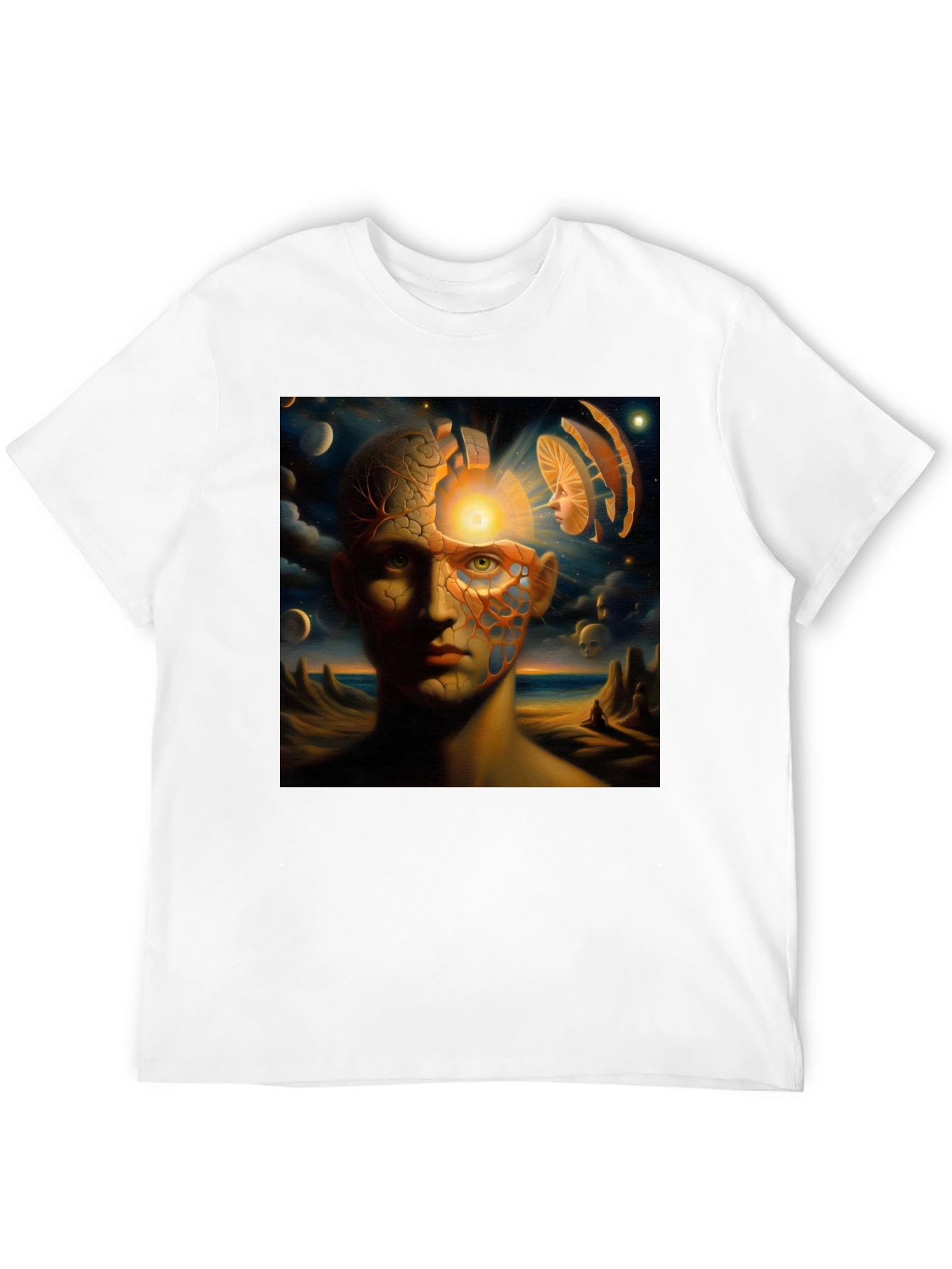 Surreal Mindscape Graphic Tee - Black Cotton T-Shirt