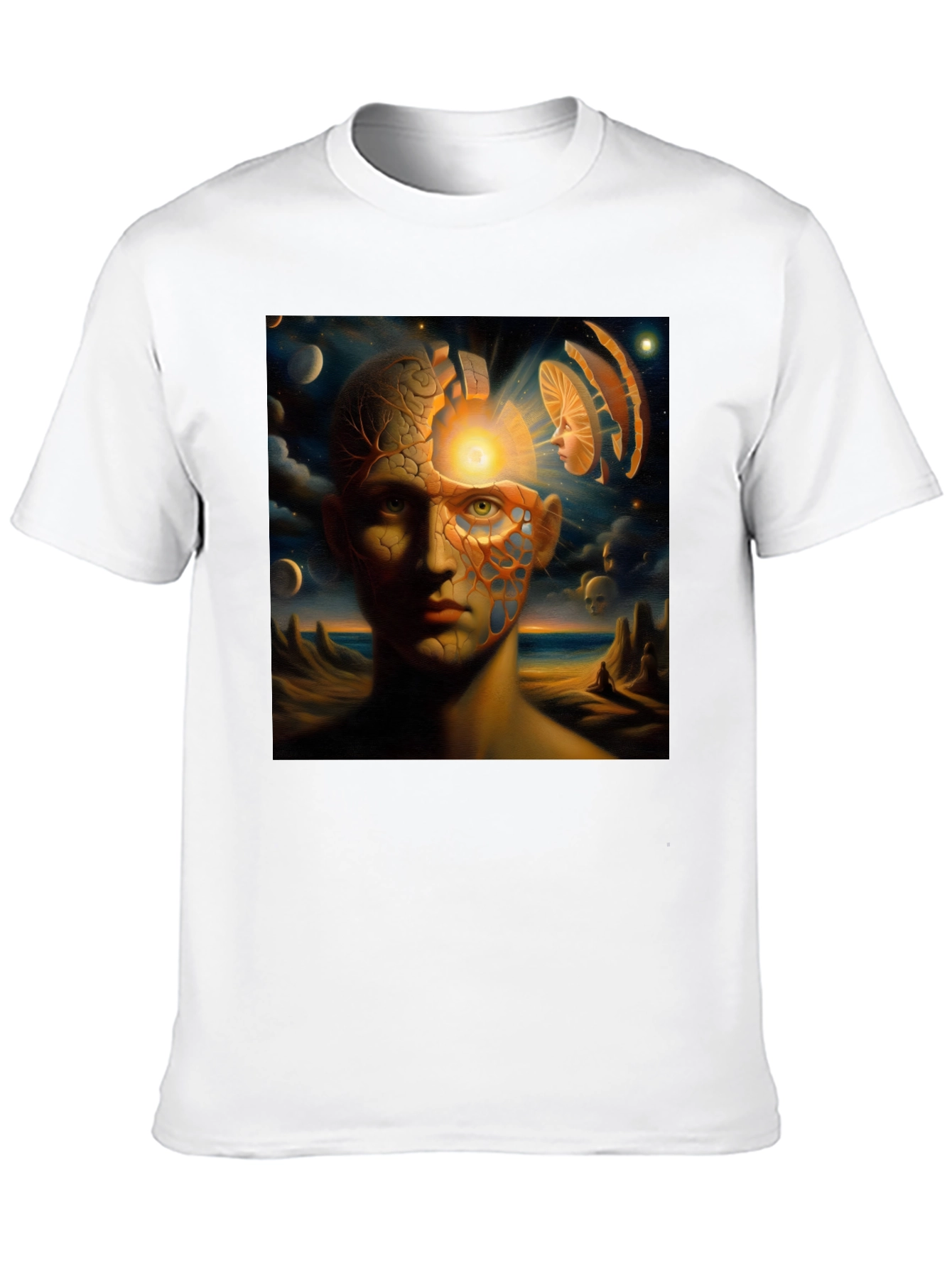 Surreal Mindscape Graphic Tee - Black Cotton T-Shirt