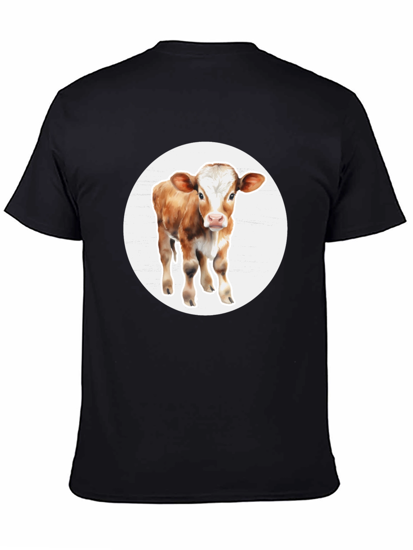 Cow Graphic Black T-Shirt - Farm Animal Tee