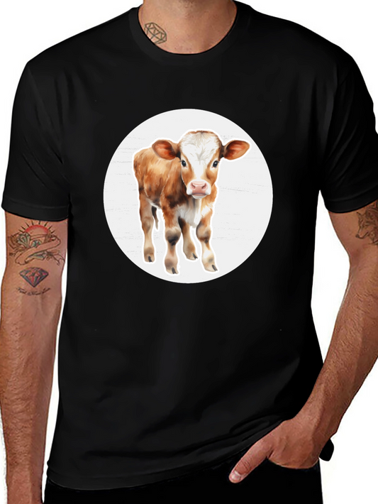 Cow Graphic Black T-Shirt - Farm Animal Tee