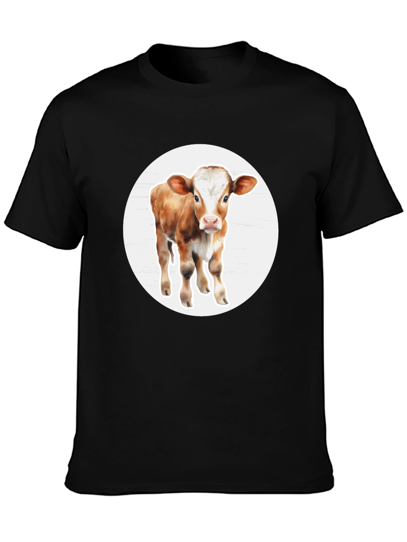 Cow Graphic Black T-Shirt - Farm Animal Tee