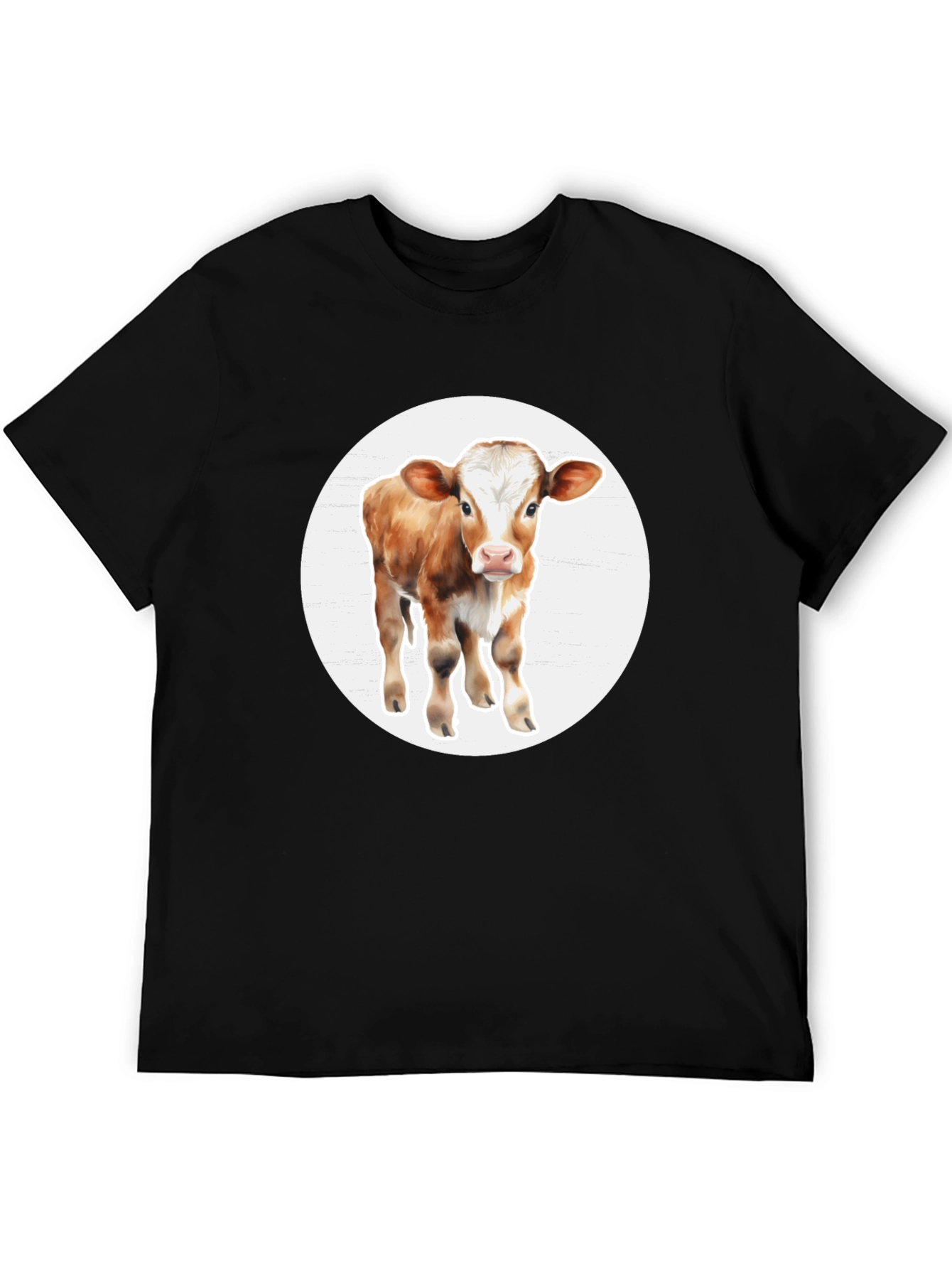 Cow Graphic Black T-Shirt - Farm Animal Tee