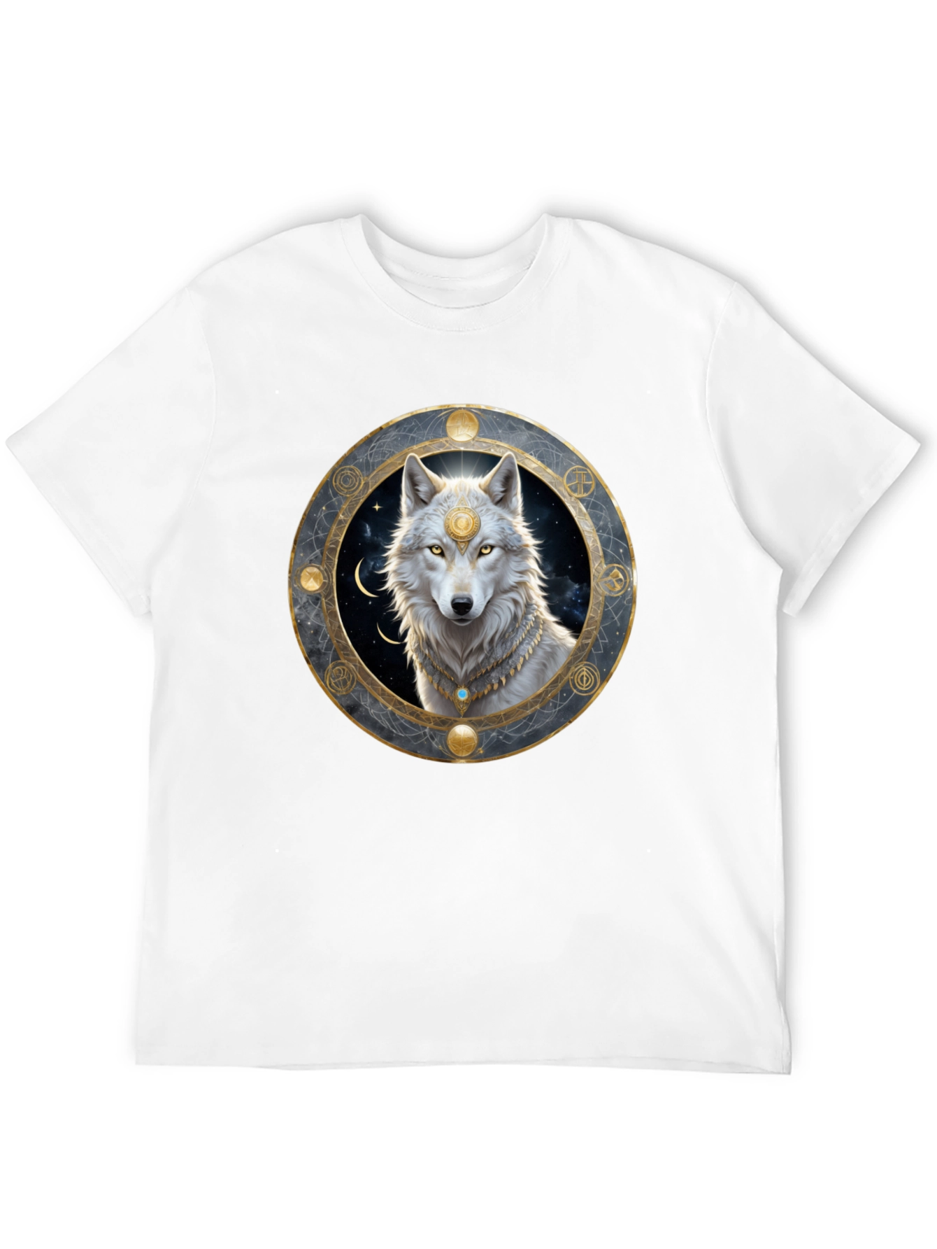 Mystic Wolf Graphic Tee - Black